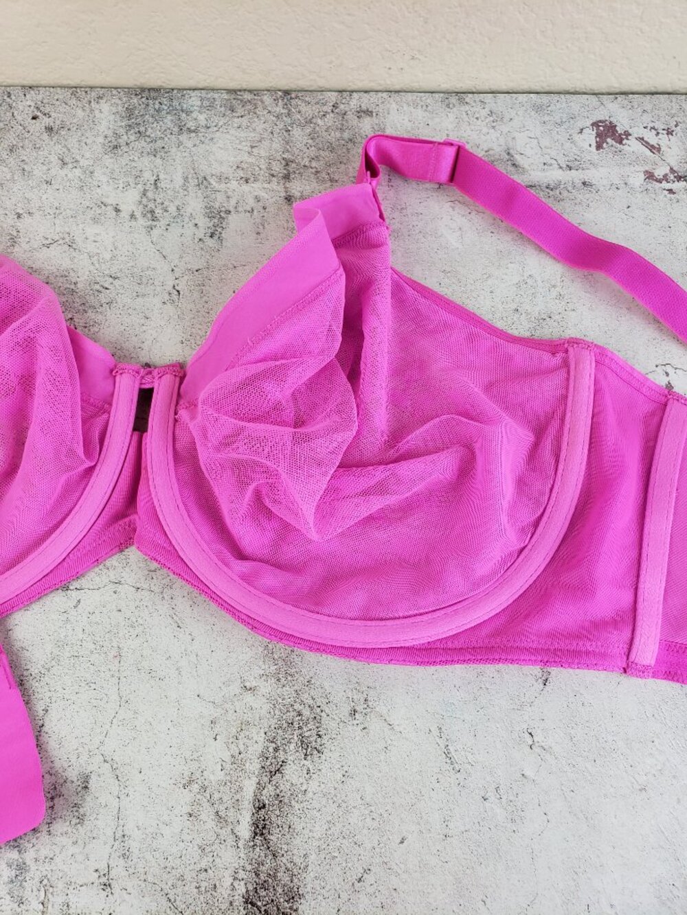 Curvy Couture FLIRT No Show Lace Unlined Underwire Bra Pink size 40G T-Shirt Bra - Picture 10 of 11